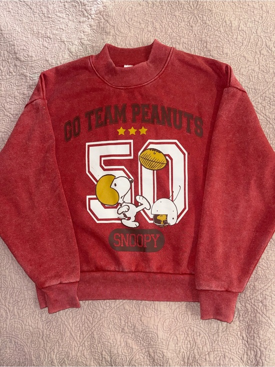 Peanuts Tops - Peanuts Red 'Go Team Peanuts' Crewneck Sweatshirt with Snoopy Graphic